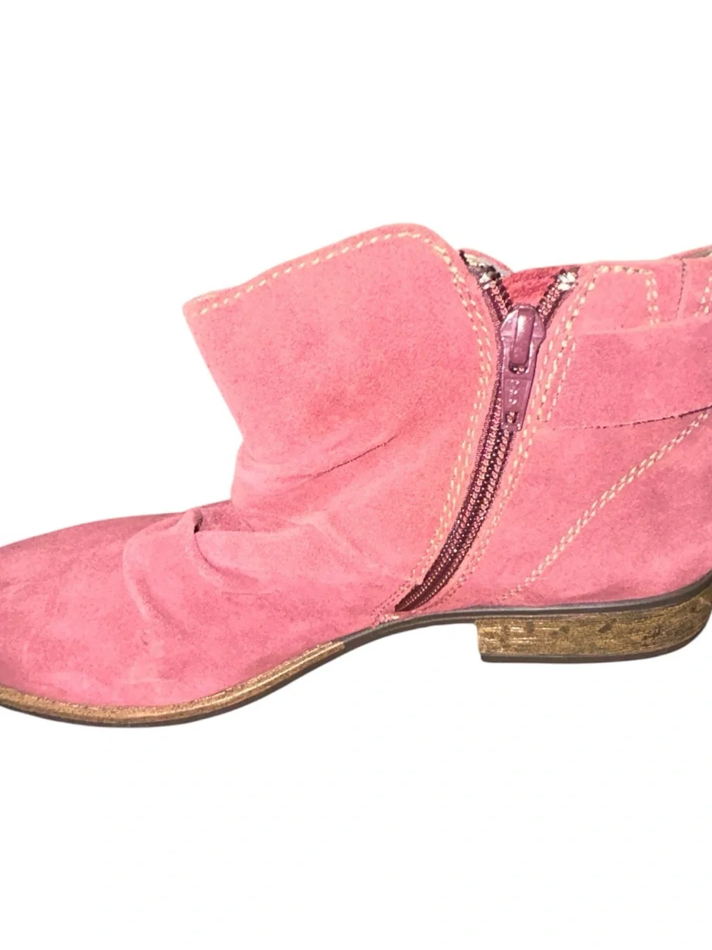 Earth Avani Billings Merlot Suede Slouchy Ankle Boots Booties 8.5 Wide